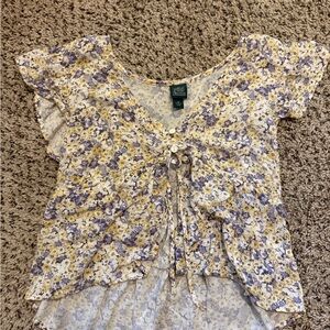 Wild Fable Floral Blouse in Yellow and Purple